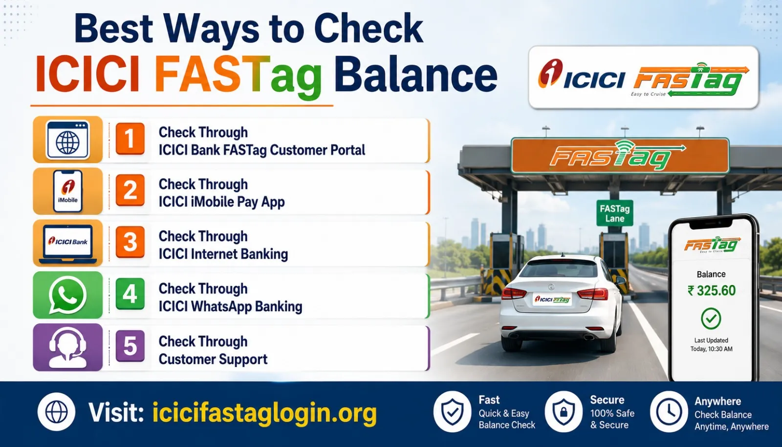 check icici fastag balance