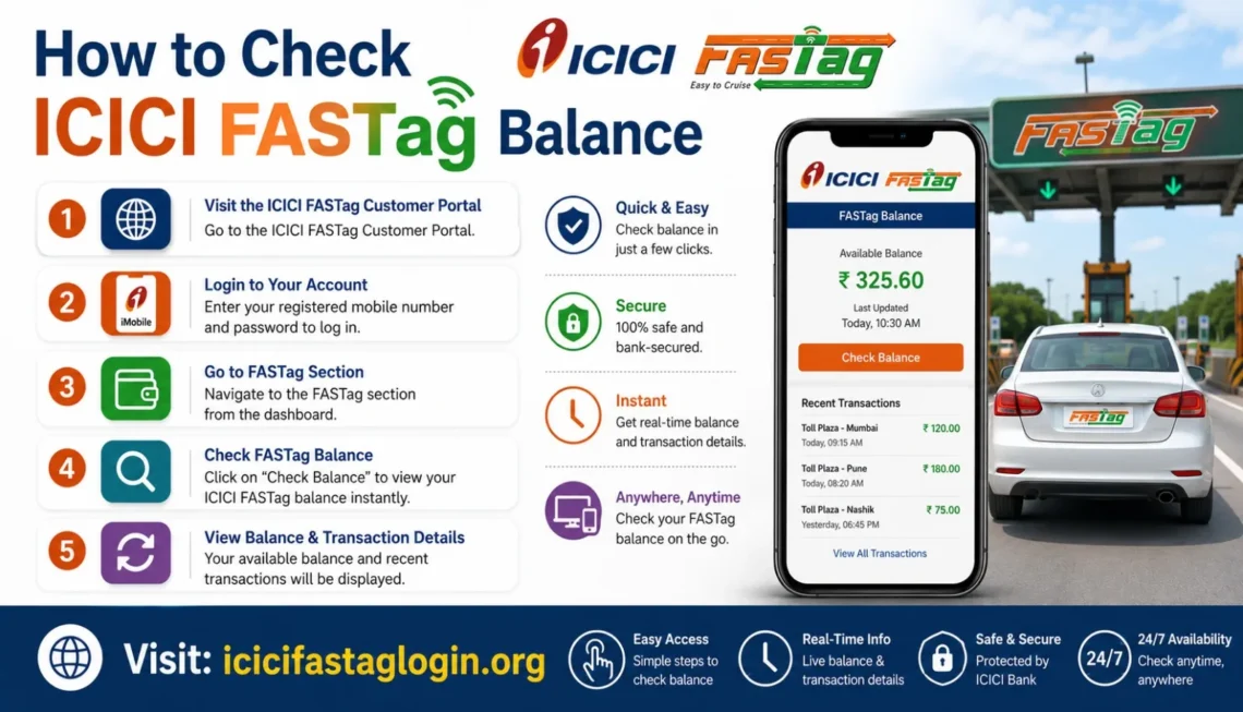 how to check icici fastag balance